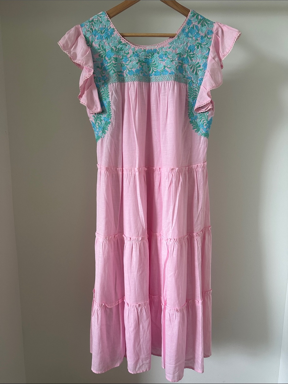 J. Marie Genevieve Embroidered Midi Dress Size Medium - Picture 2 of 9